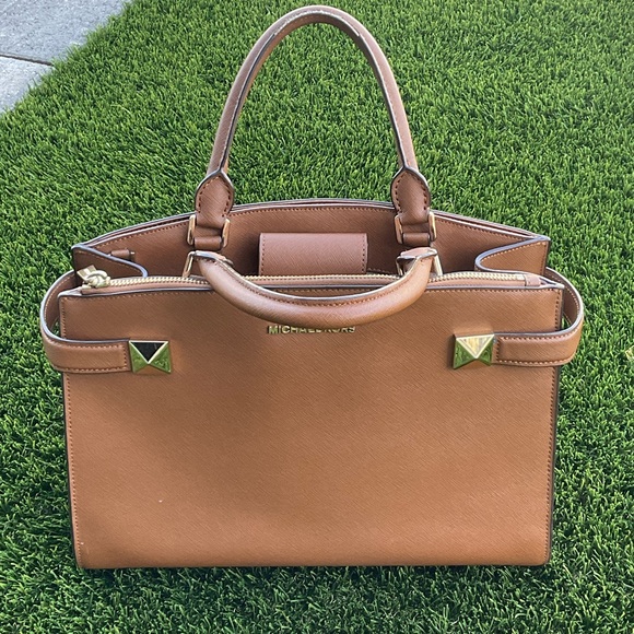 Michael Kors Tan Satchel with Silver Accents - Picture 6 of 6